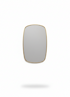 Varaudu Oblong Antique Brass Mirror Rectangular Wall Mirror 369099918 - Antique Brass Bathroom Mirror, Vanity Wall Decor
