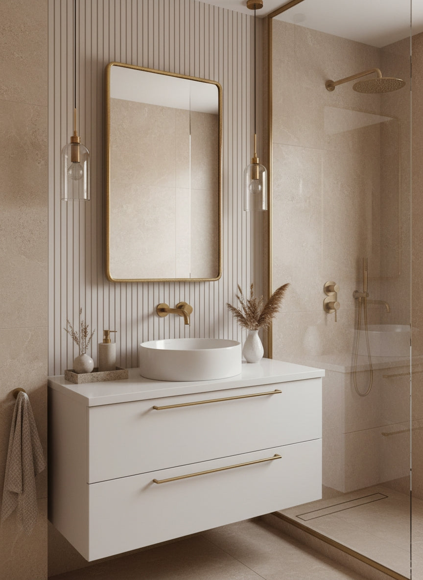 Varaudu Rectangular Gold Brass Mirror Unlacquered Brass Frame Mirror 369099700 - Antique Brass Bathroom Mirror, Vanity Wall Decor
