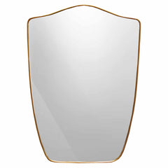 Varaudu Gio Ponti Style Shield Wall Mirror - Antique Brass Bathroom Mirror, Vanity Wall Decor