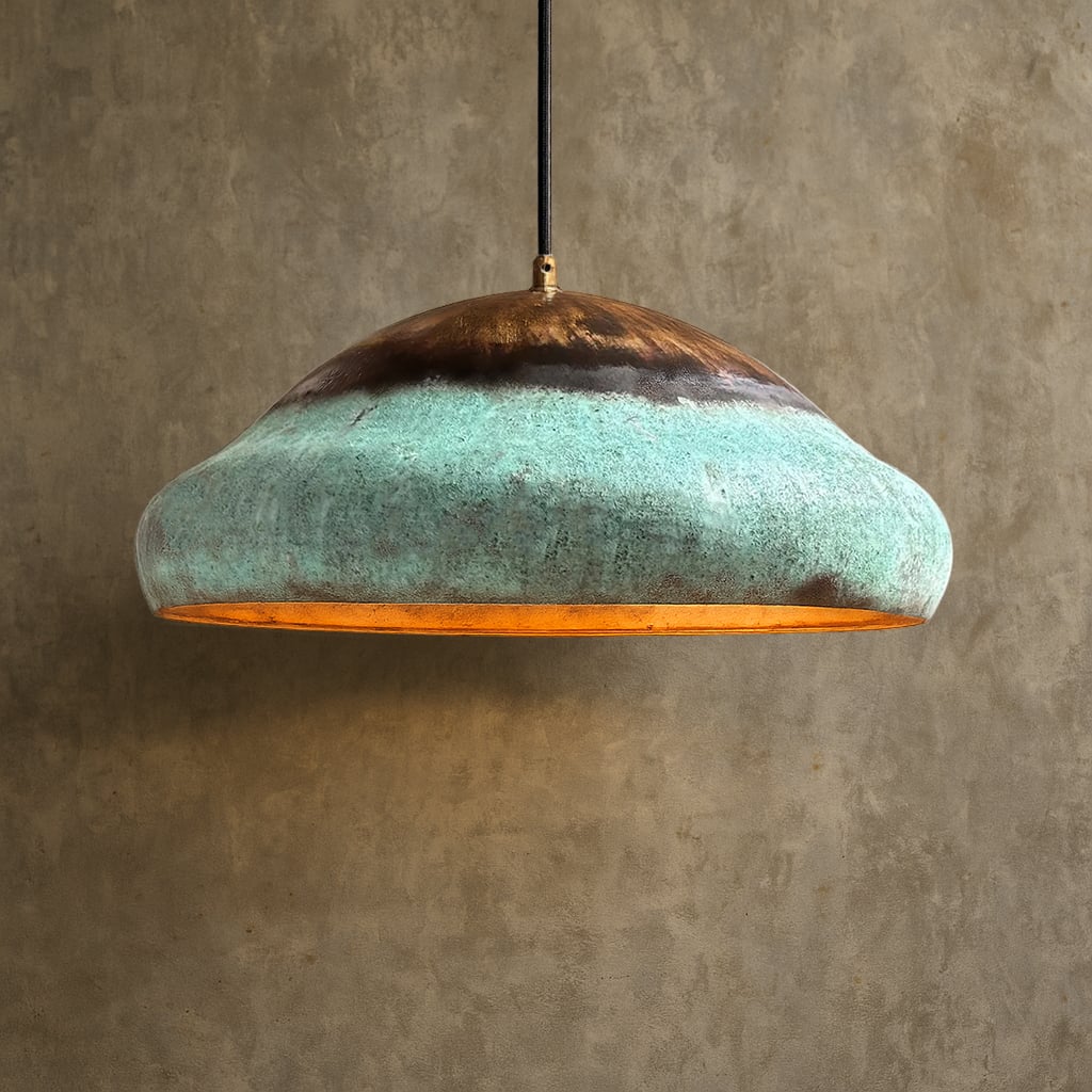 Green Patina Copper Pendant Lamp