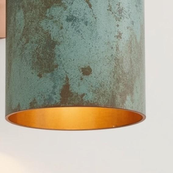 Green Patina Copper Wall Sconce: Handmade Rustic Indoor/Outdoor Light
