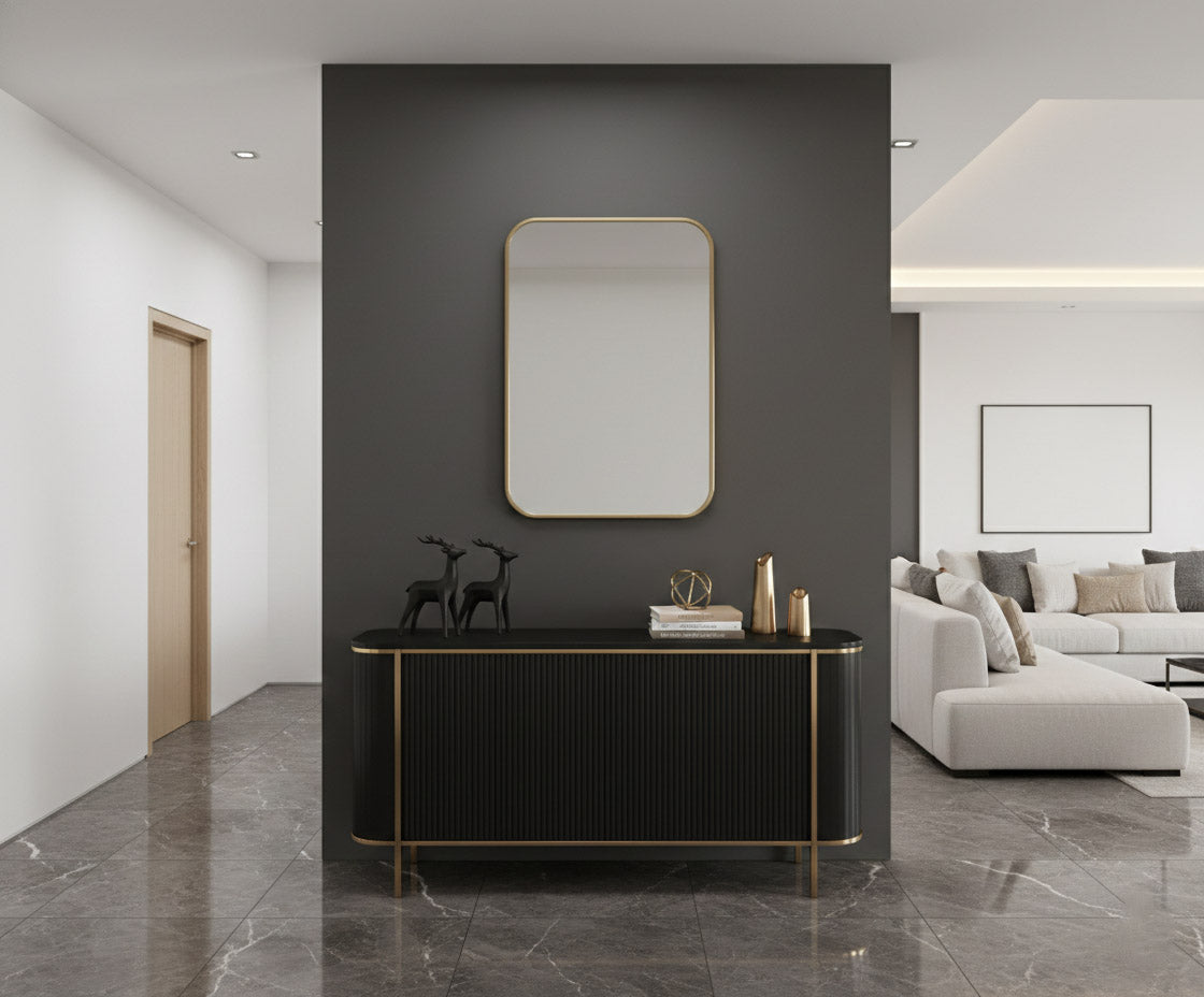 Varaudu Rectangular Brass Mirror Handmade Bedroom Wall Mirror 369099641 - Antique Brass Bathroom Mirror, Vanity Wall Decor