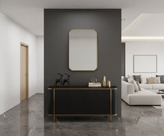 Varaudu Rectangular Brass Mirror Unlacquered Brass Frame Mirror 369099668 - Antique Brass Bathroom Mirror, Vanity Wall Decor