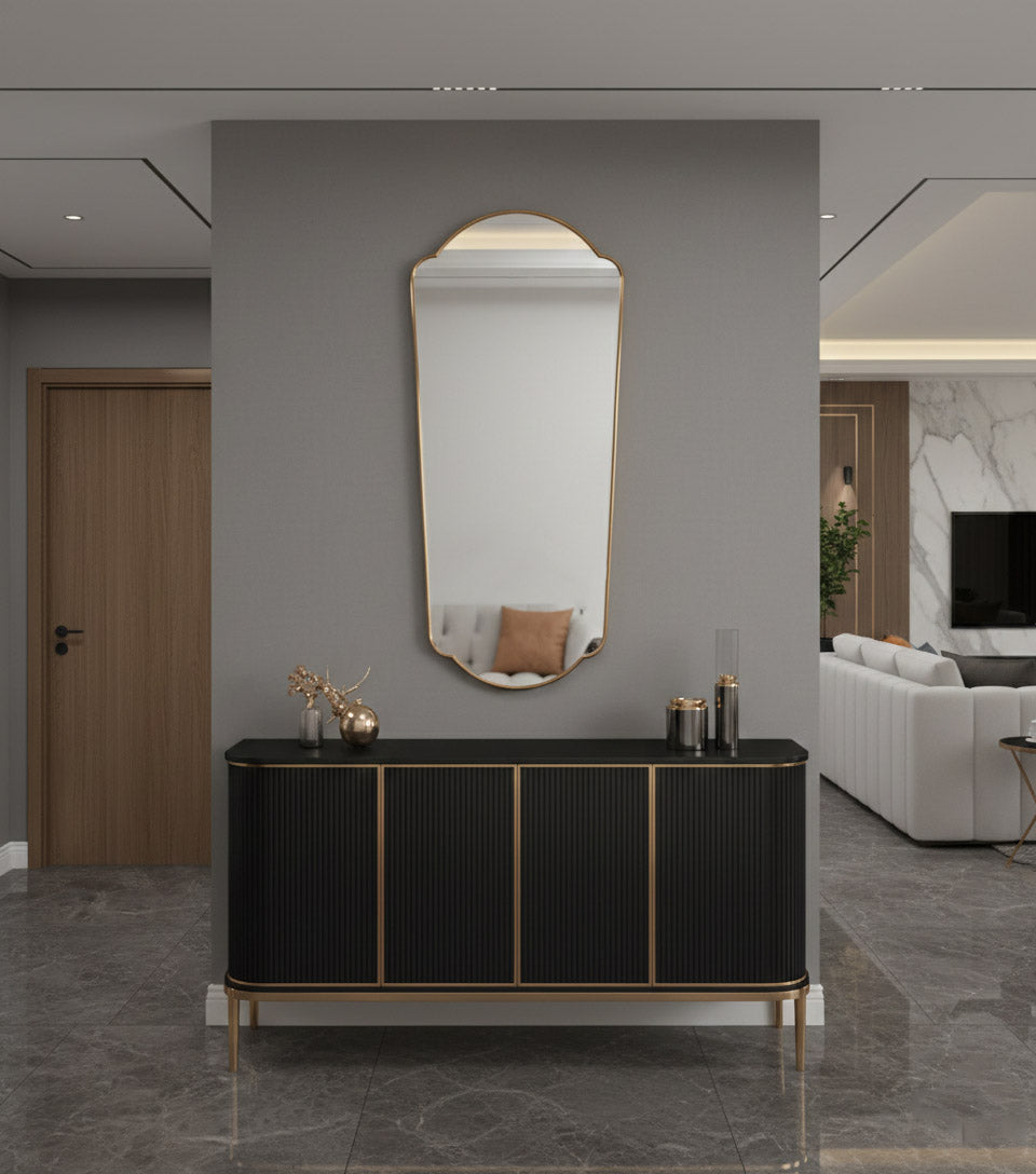 Varaudu Full Length Mirror Bedroom Mirror - Antique Brass Bathroom Mirror, Vanity Wall Decor