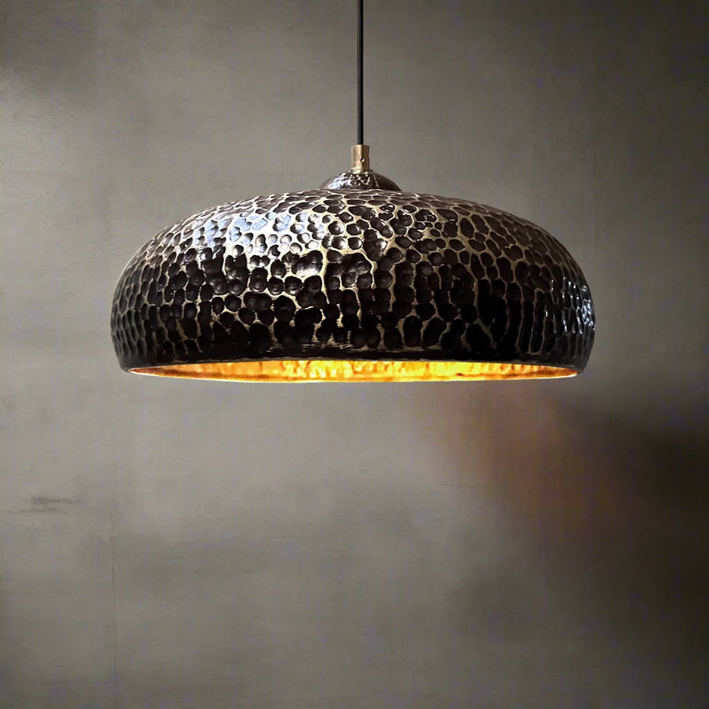 Blackened Brass Pendant Light