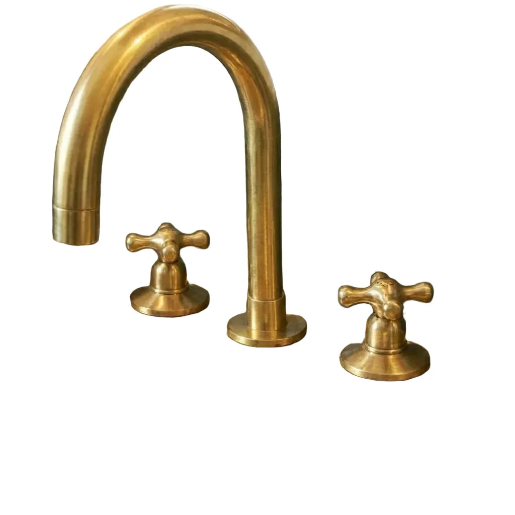 Handmade Unlacquered Brass Console Sink with Legs