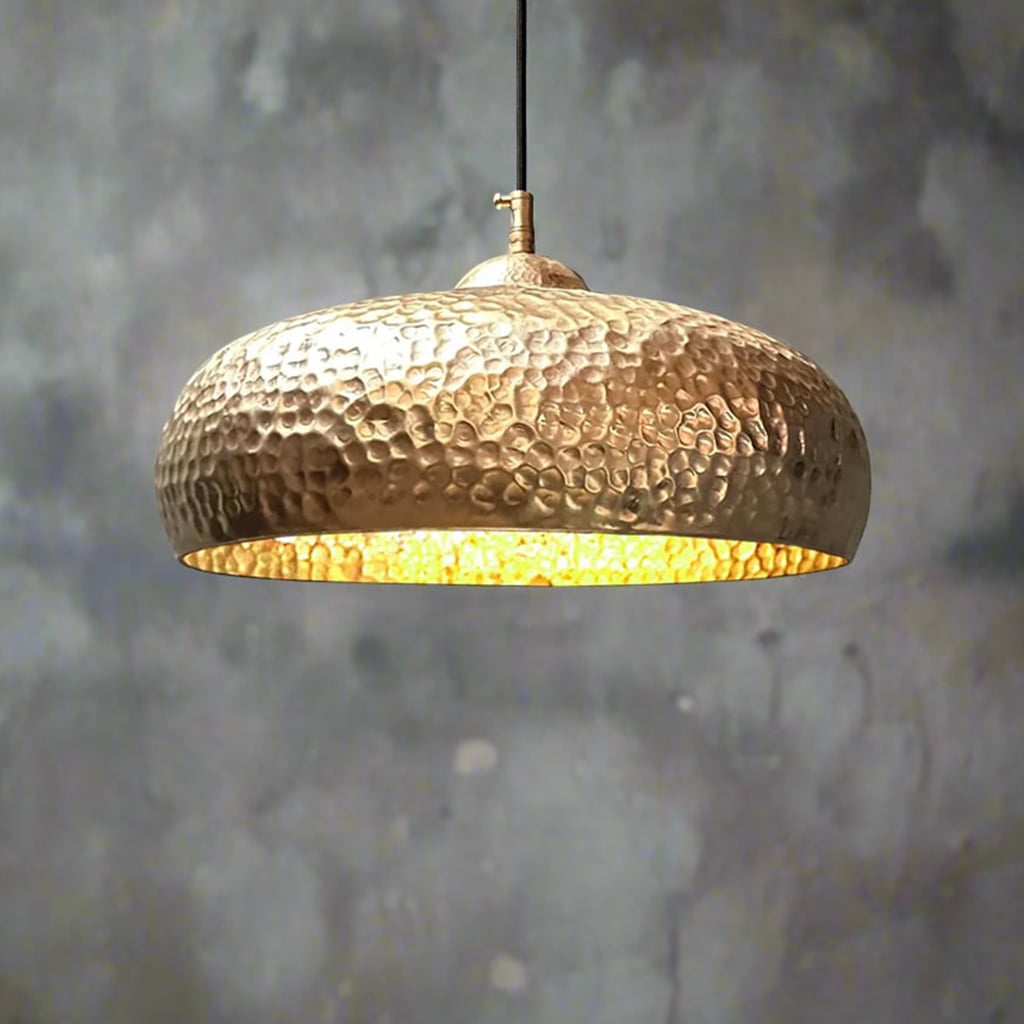 Hammered Brass Pendant Light