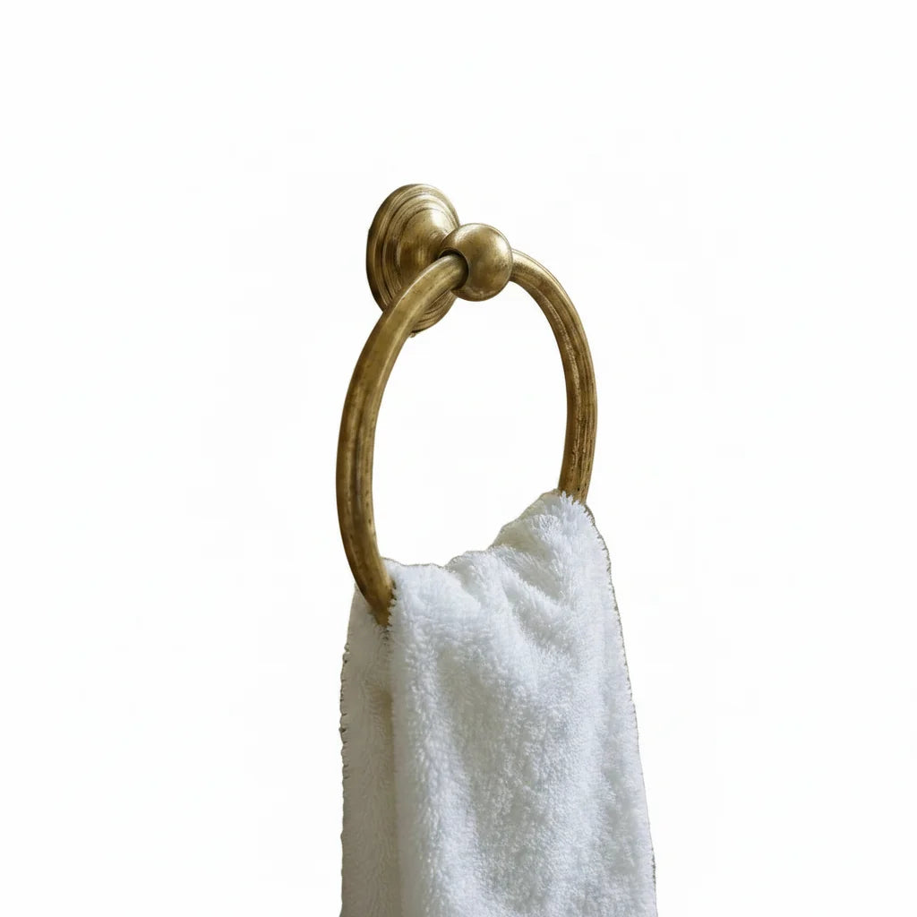 Handmade Brass Apron Front Farmhouse Kitchen Sink with Towel Rings