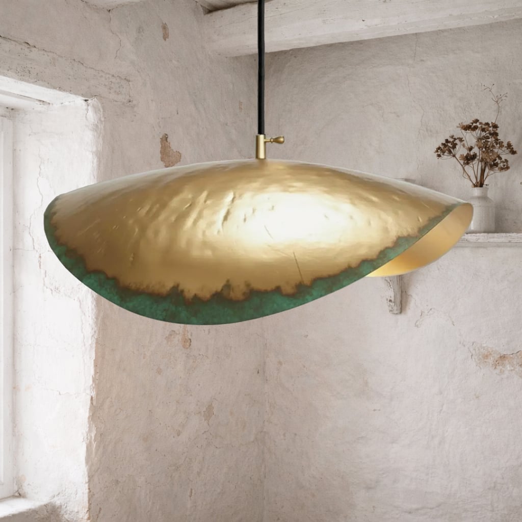 Green Patina Brass Pendant Lamp