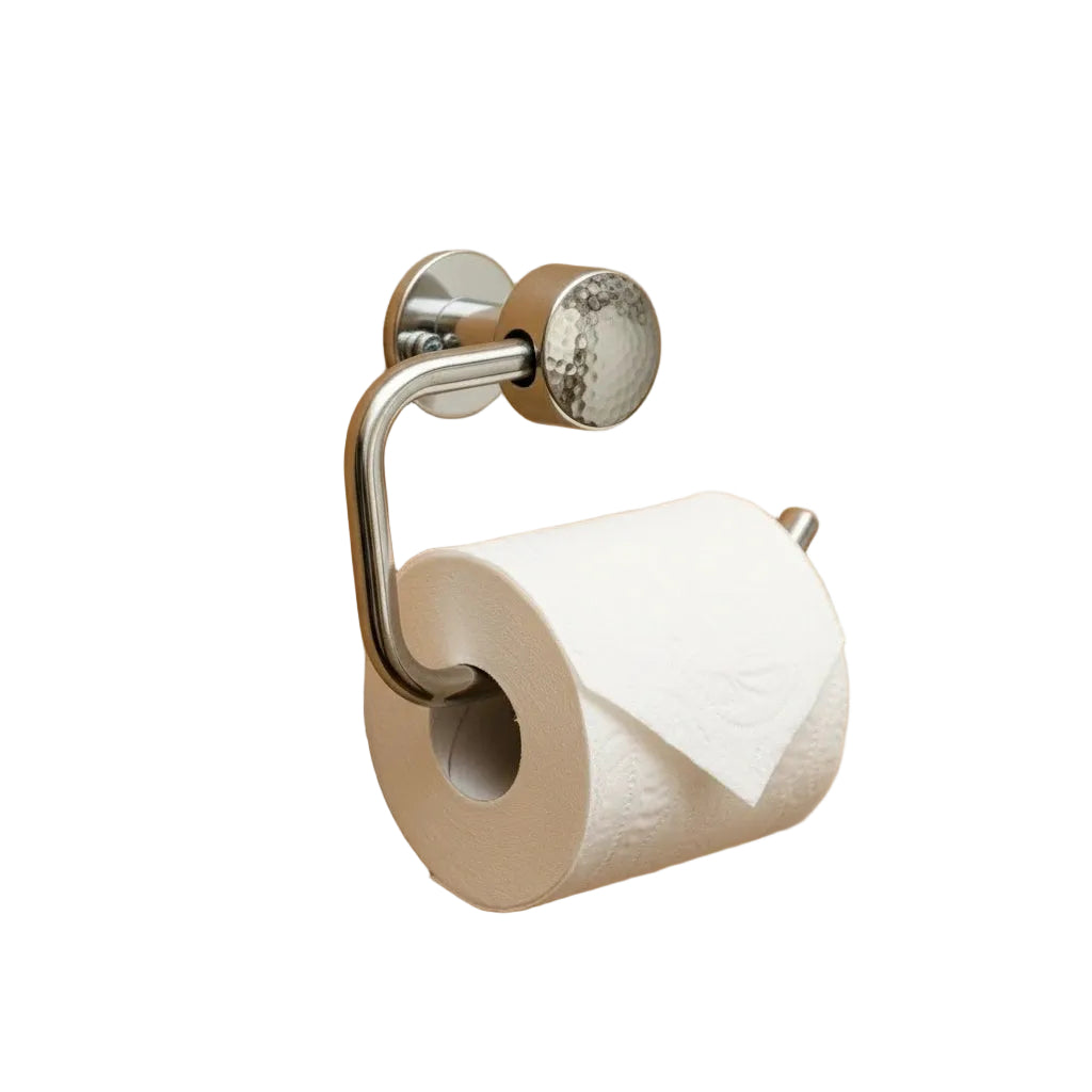 Hammered Chrome Toilet Paper Holder | Modern Wall Mounted Bathroom Accessories