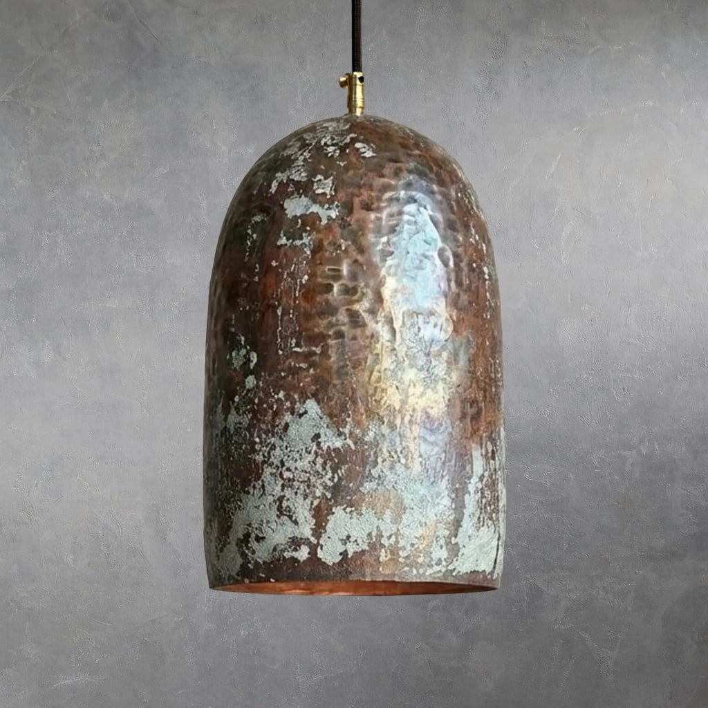 Hammered Bell Copper Pendant Light