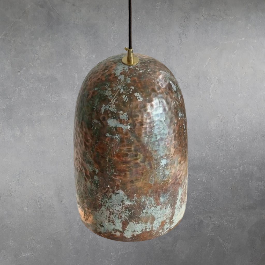 Hammered Bell Copper Pendant Light