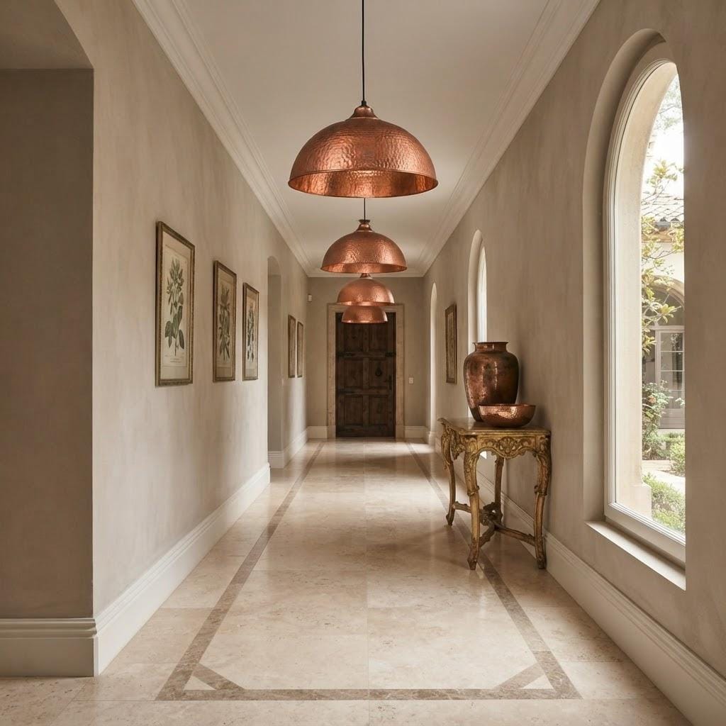 Hammered Copper Dome Pendant Light - copper Industrial Ceiling Lamp