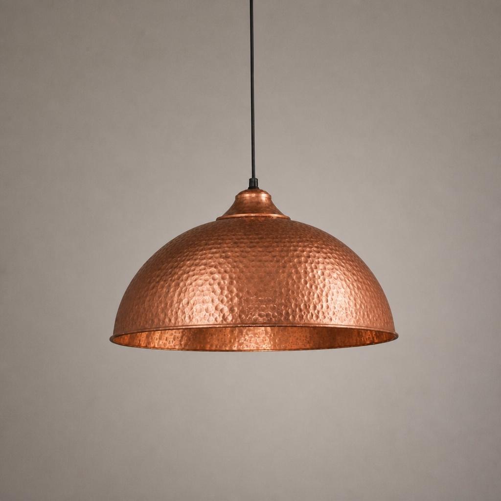 Hammered Copper Dome Pendant Light - copper Industrial Ceiling Lamp