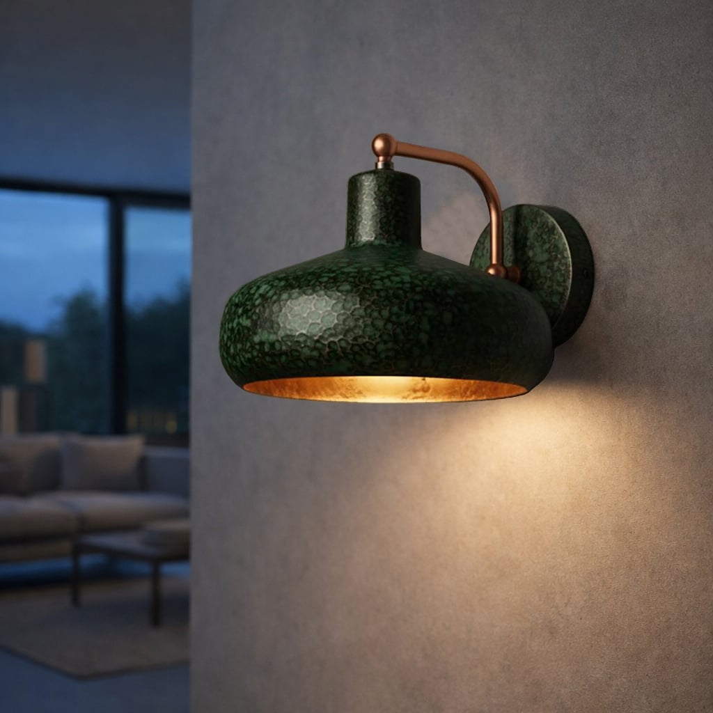 Hammered Patina Copper Wall Sconce