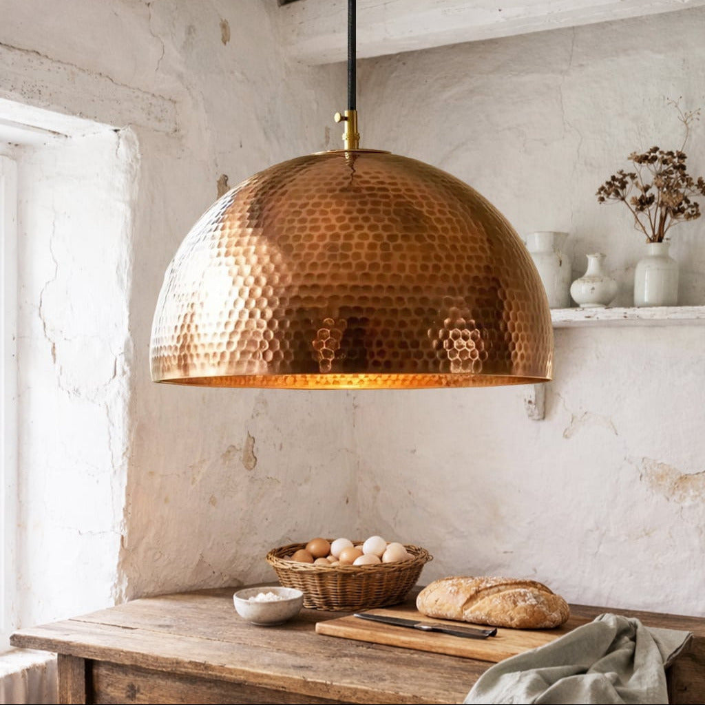 Hammered Copper Pendant Lamp