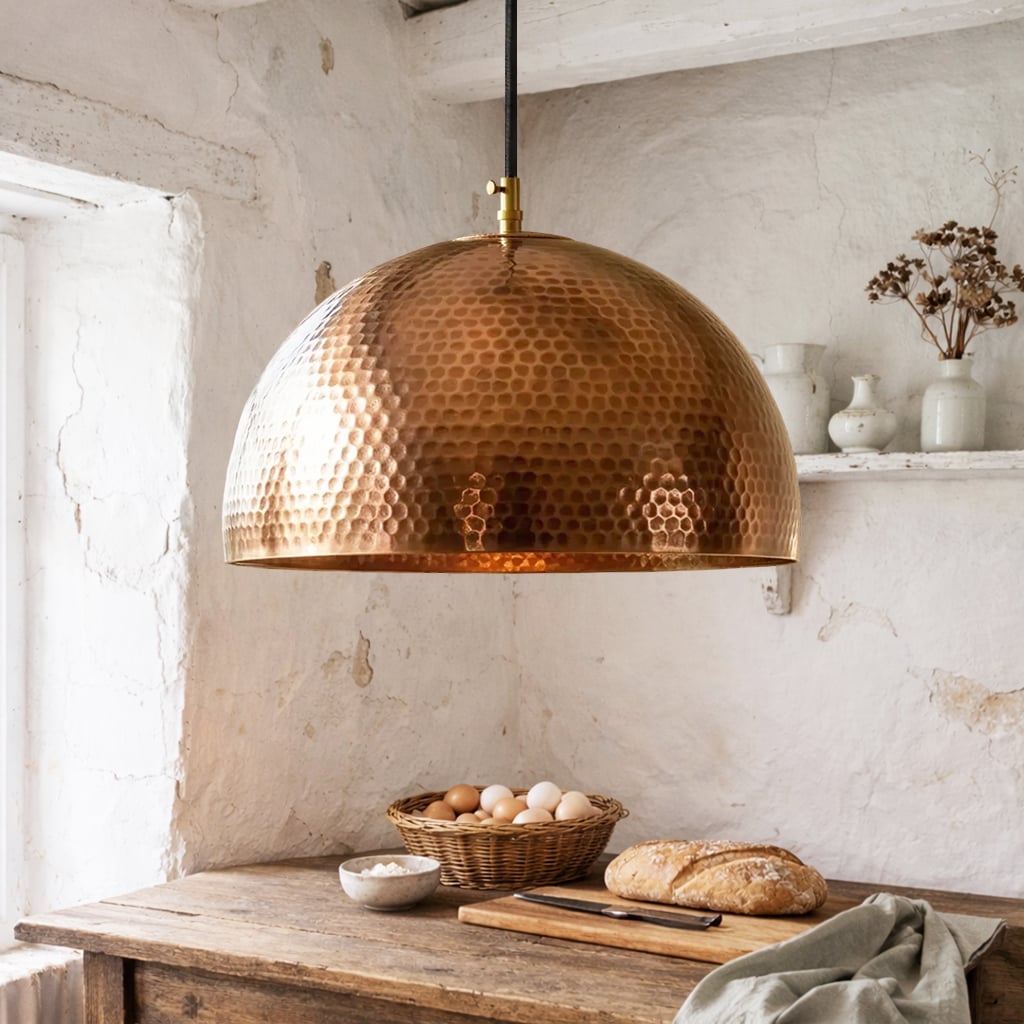 Hammered Copper Pendant Lamp