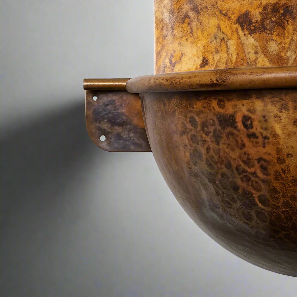 Hammered Copper Wall Hung Sink