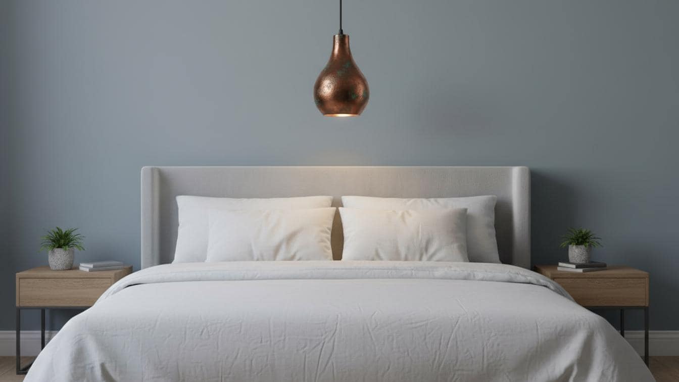 Hand-Hammered Antique Copper Teardrop Pendant Light - Rustic Lamp
