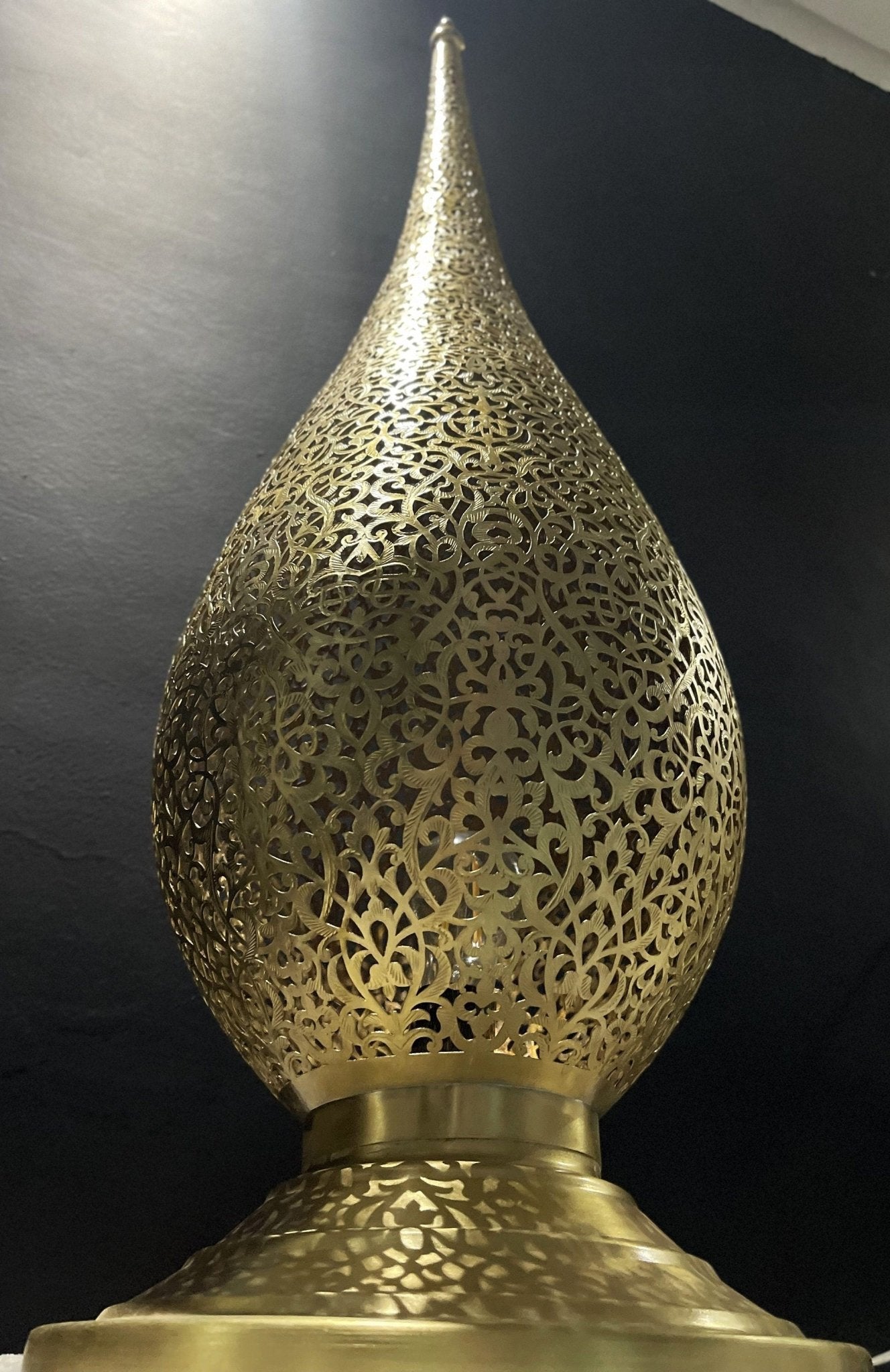 Hand-Pierced Solid Brass Floor Lamp - Unlacquered Freestanding Light