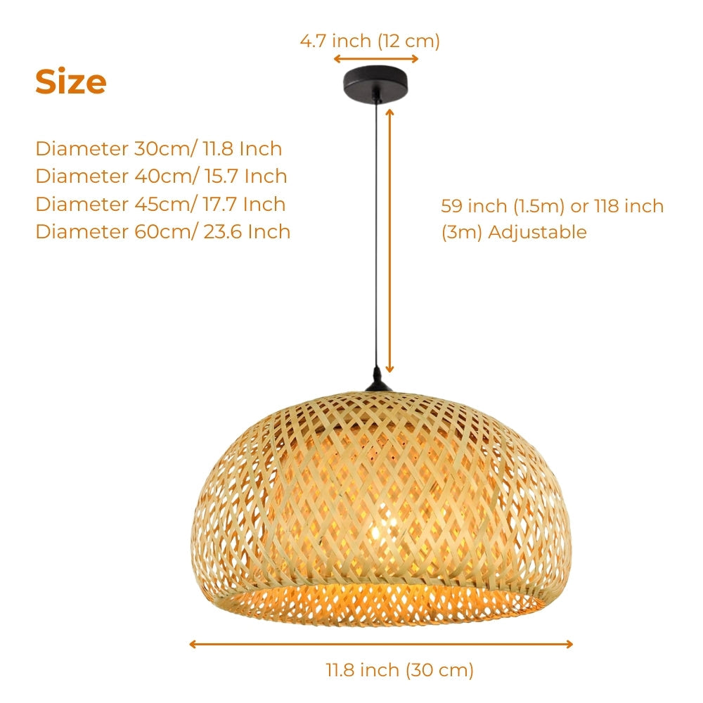 TAO Oriental Small Bamboo Basket Pendant Light