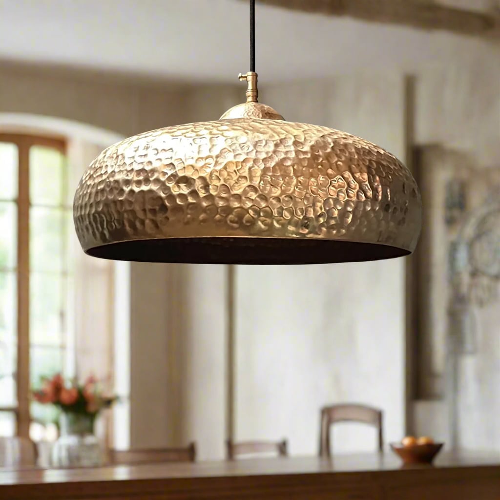 Hammered Brass Pendant Light
