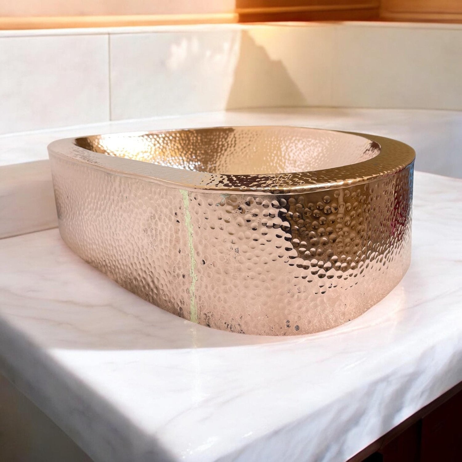 Handcrafted Hammered Copper Vessel Sink - Modern Bathroom Vanity Basin