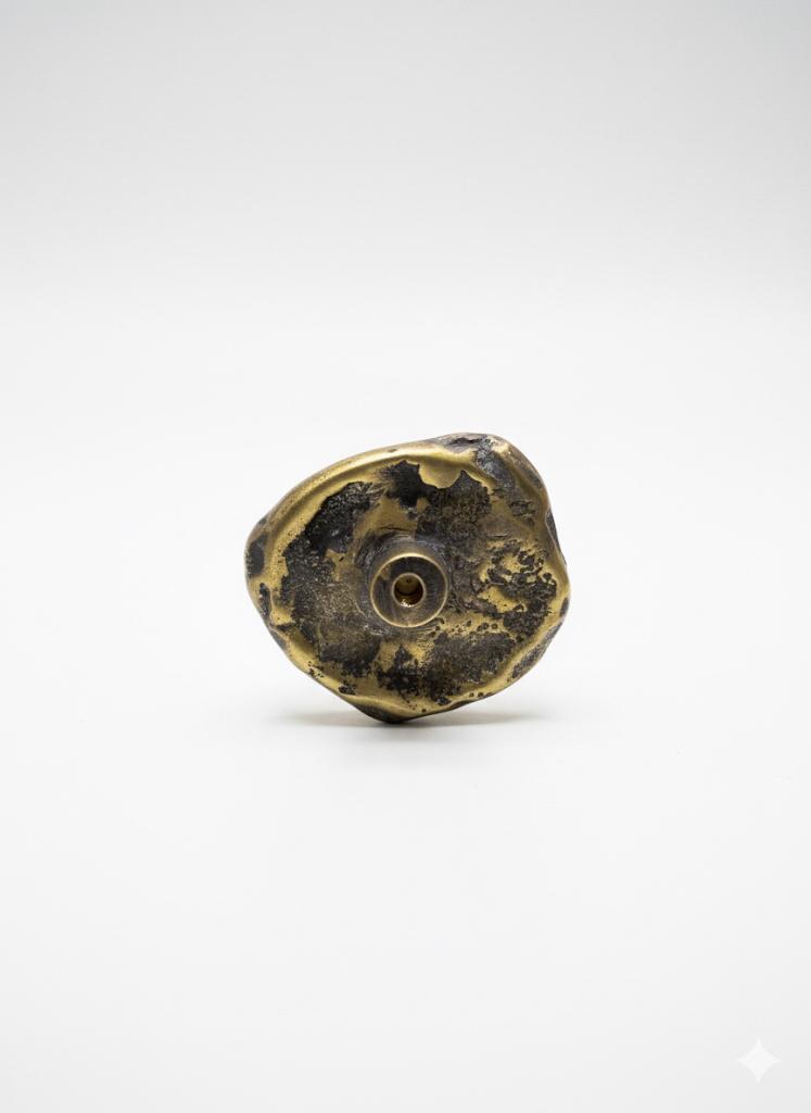 Handcrafted Solid Brass Knob – Textured Antique Finish for Cabinets & Drawers