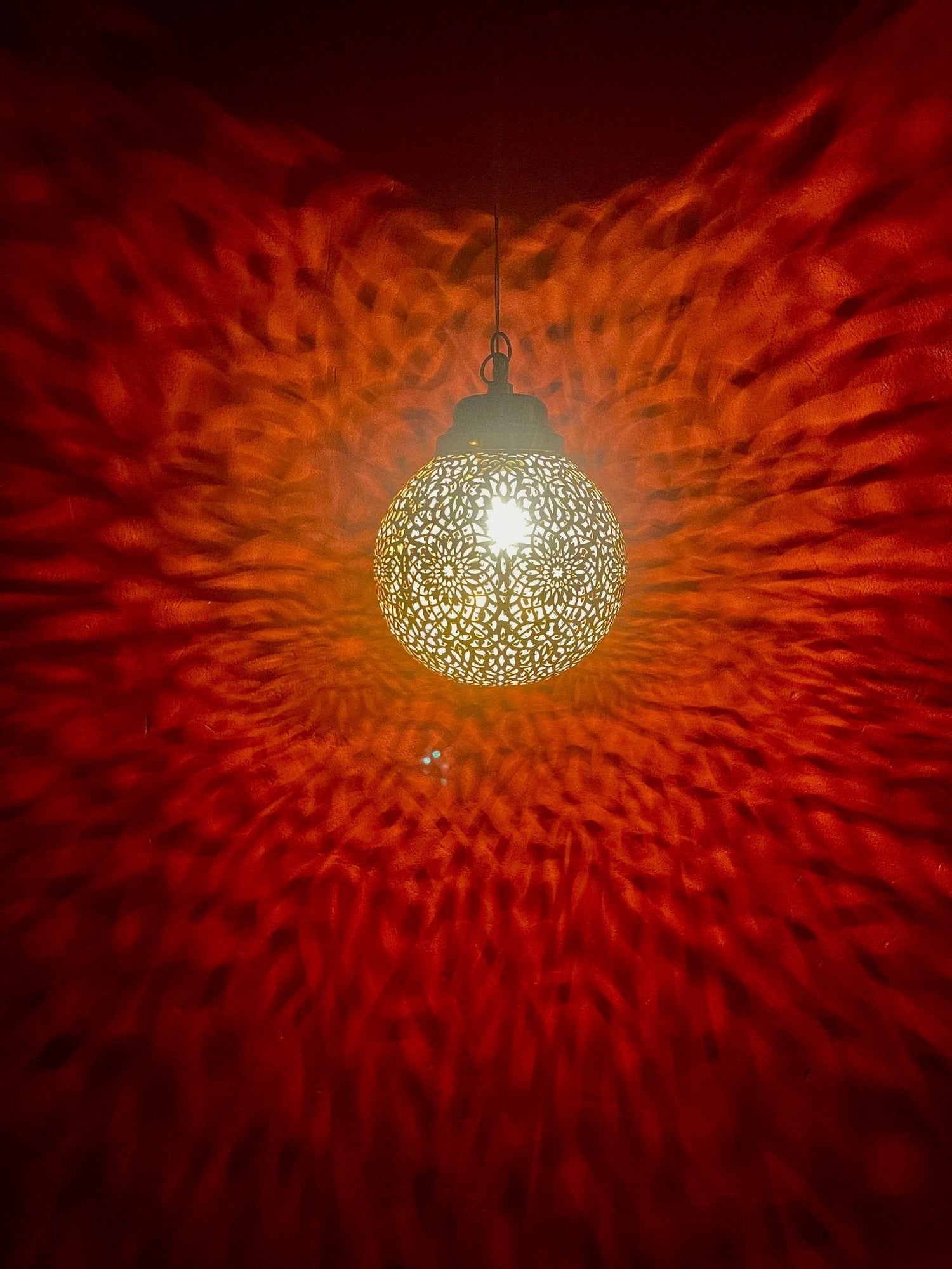 Handcrafted Solid Brass Pendant Light - Moroccan Design Ceiling Lamp