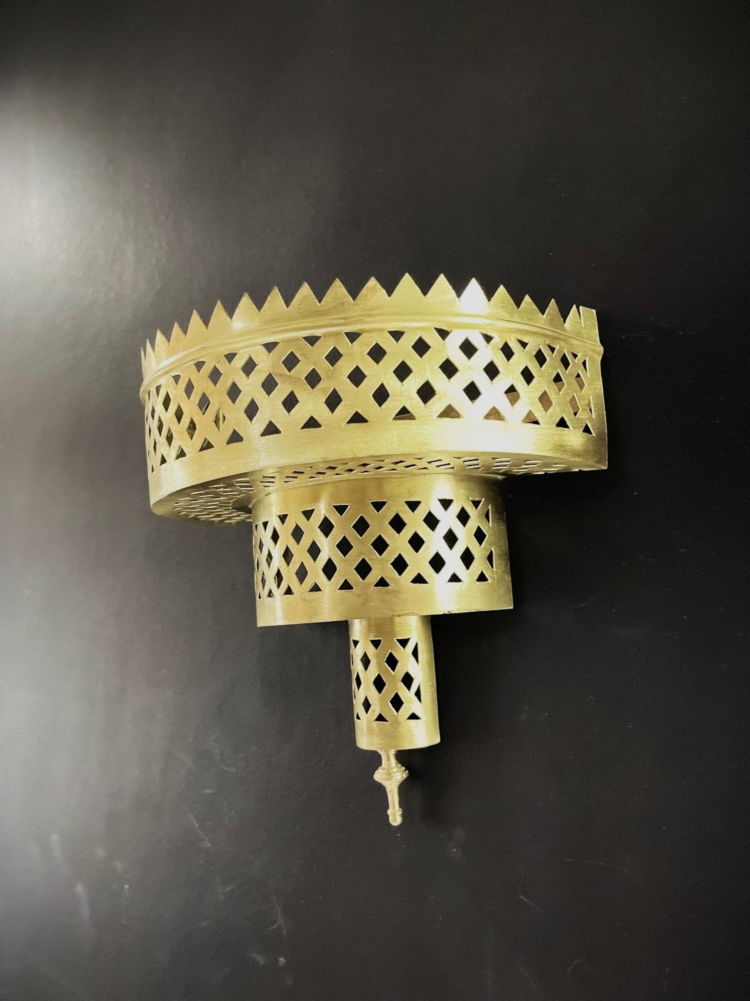 Handmade Brass Wall Sconce - Boho Gold Moroccan Decorative Light