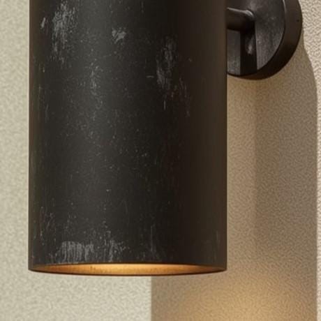 Handmade Brass Wall Sconce: Matte Black Minimalist Cylinder Light