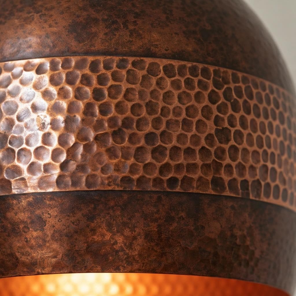 Handmade Copper Pendant Light, Antique Hammered Ceiling Lamp, Rustic Dome Light, Kitchen Island Lighting, Modern Farmhouse Decor