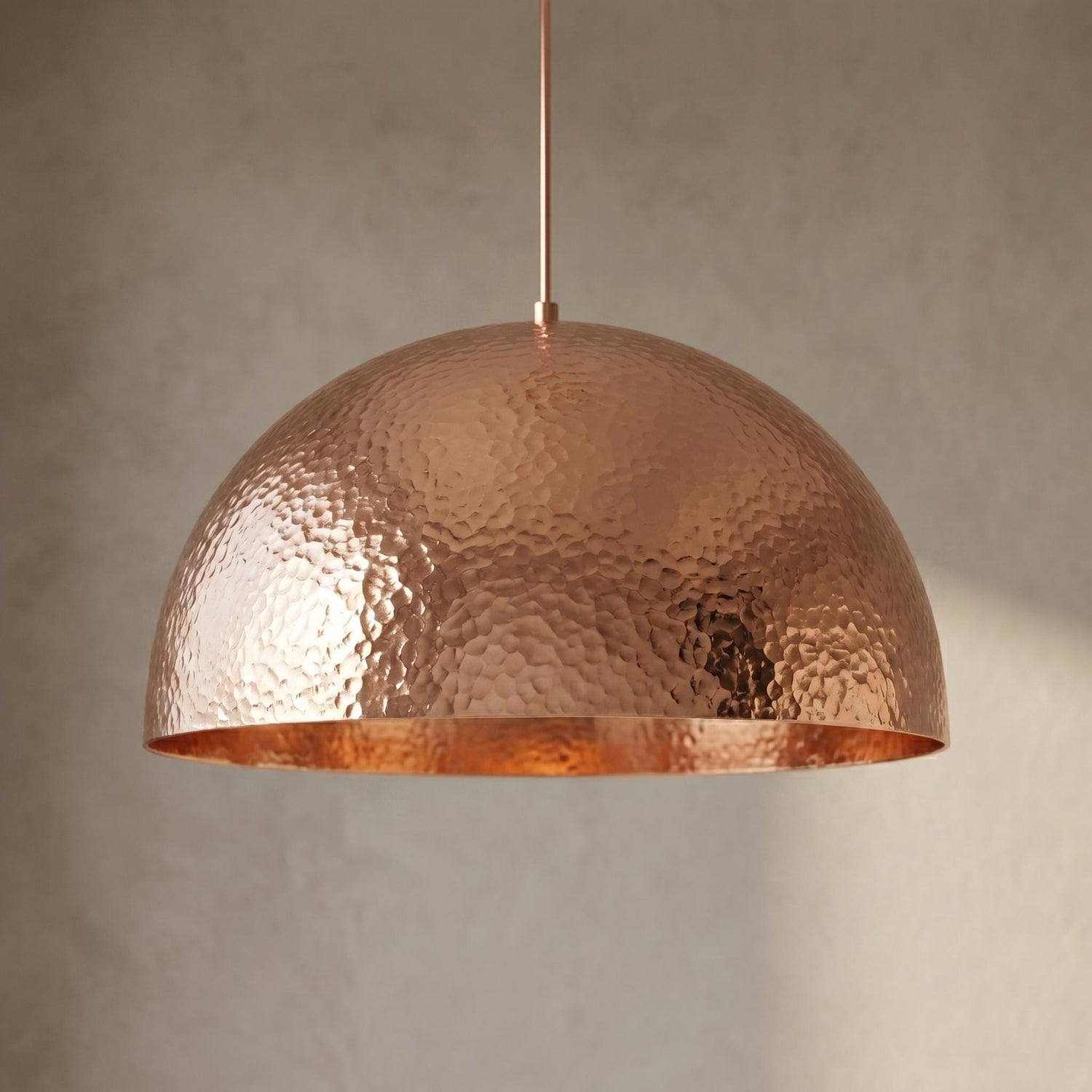 Handmade Copper Pendant Light golden rose finish  Moroccan   hammered copper Dome Lamp