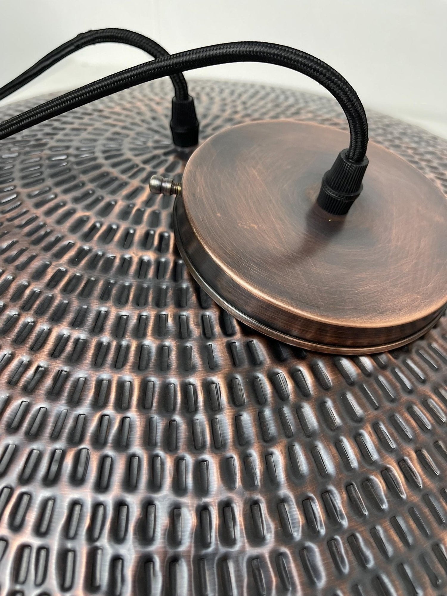 Handmade Hammered Copper Pendant Light - Large Dome Farmhouse Lamp