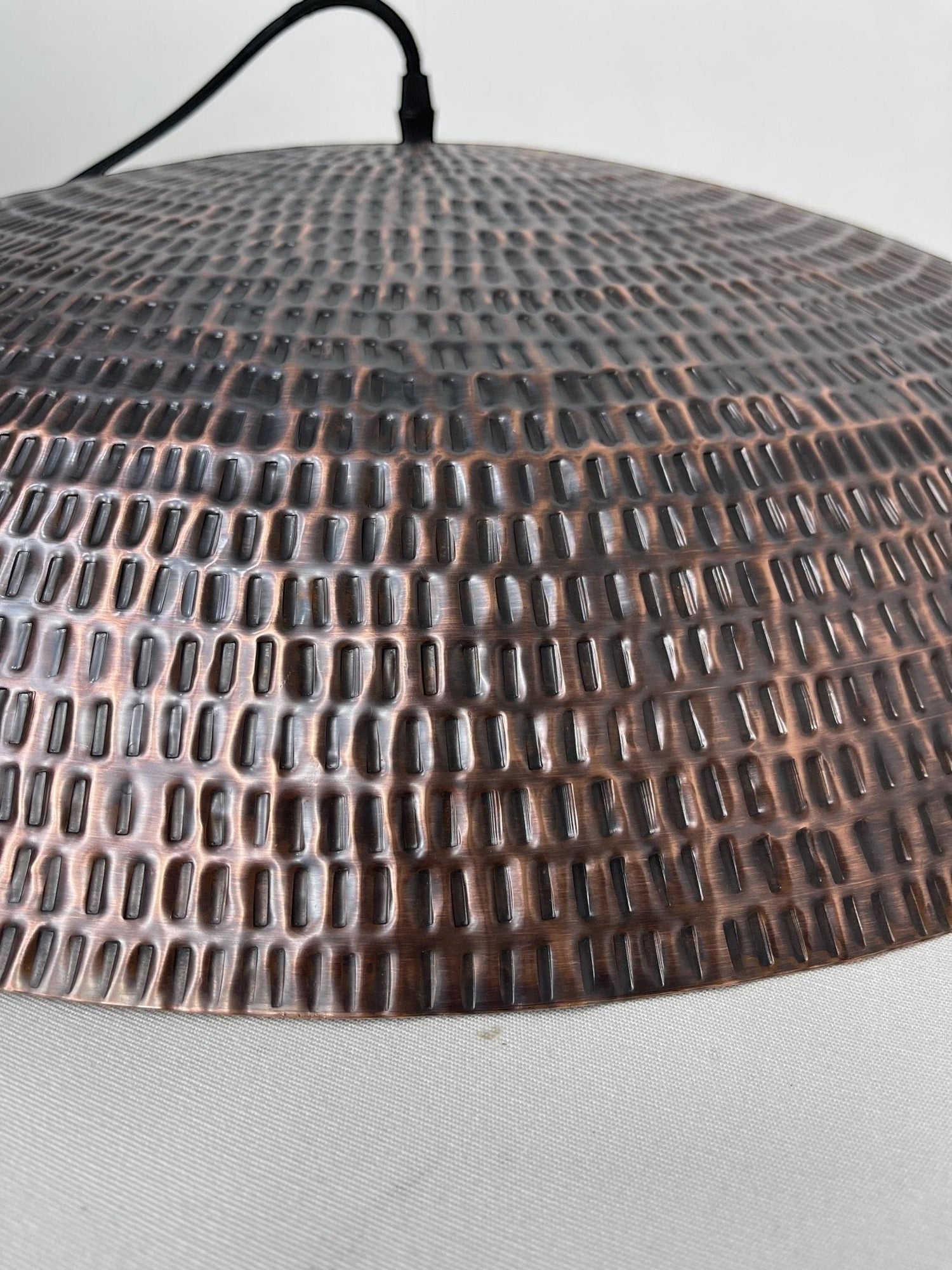 Handmade Hammered Copper Pendant Light - Large Dome Farmhouse Lamp