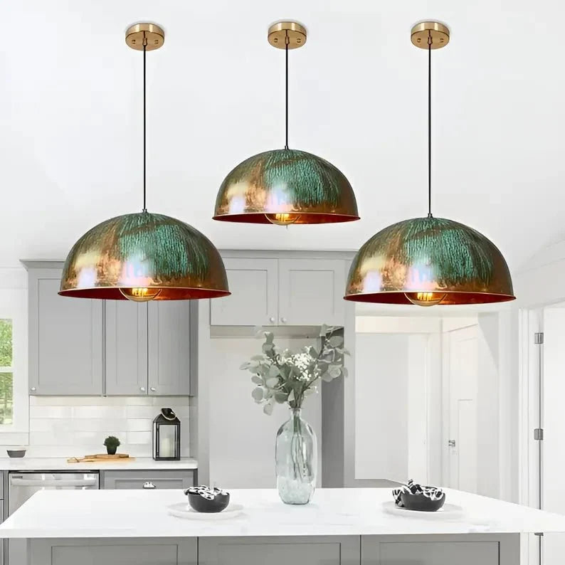 Handmade Hammered Copper Pendant Light – Moroccan Hanging Ceiling Lamp - Brasska