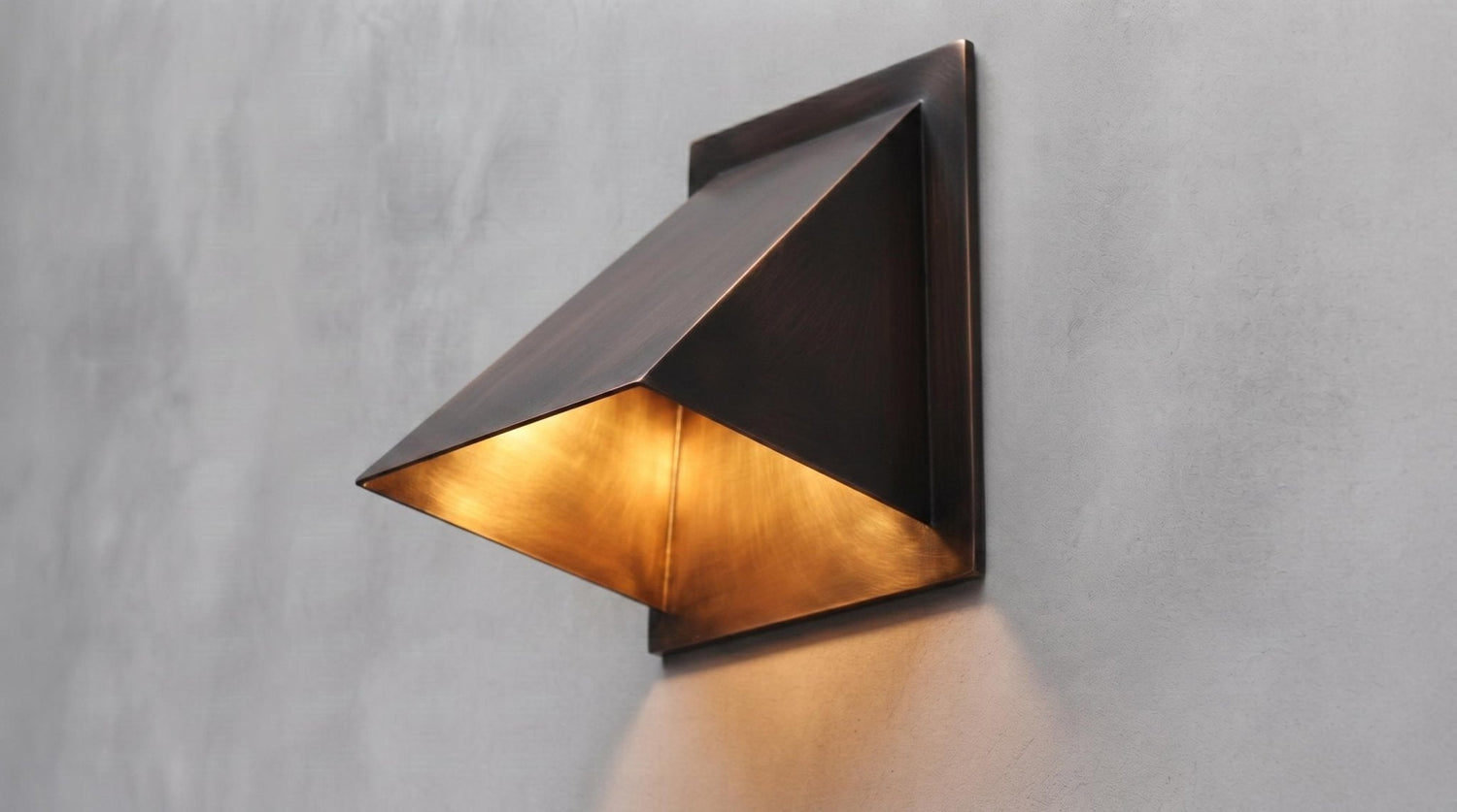 Handmade Oil Rubbed Bronze Wall Sconce, Dark Copper Wedge Wall Light, Modern Indoor Outdoor Sconce, Entryway Porch Hallway Wall Lamp