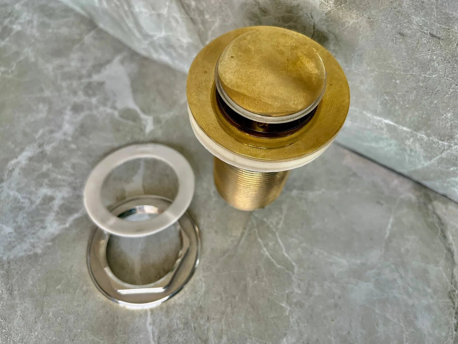 Handmade Round Brass Drop-In Sink - Fish Scale Design Bathroom Basin