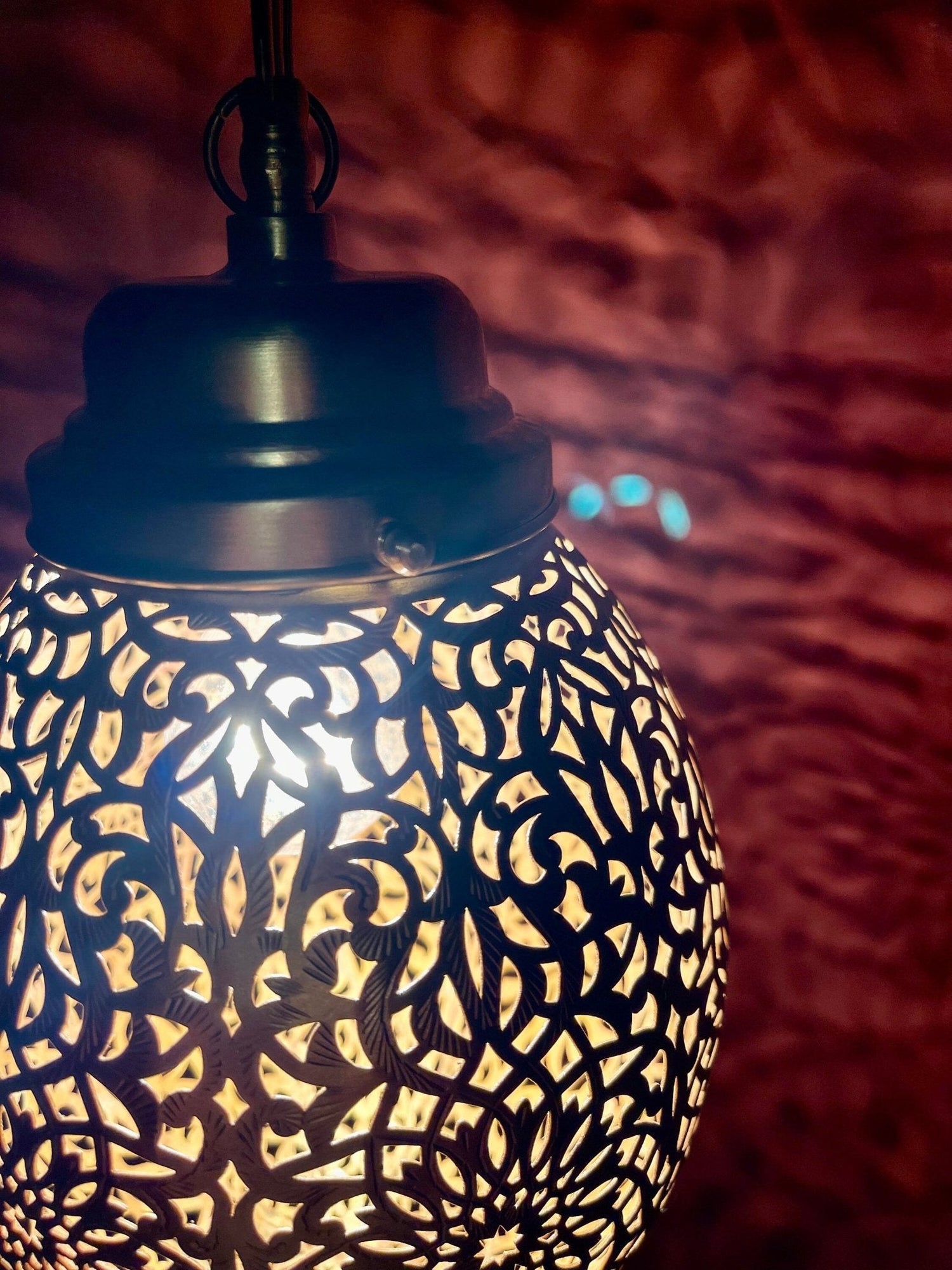 Handmade Solid Brass Pendant Light - Moroccan Ceiling Lamp Fixture