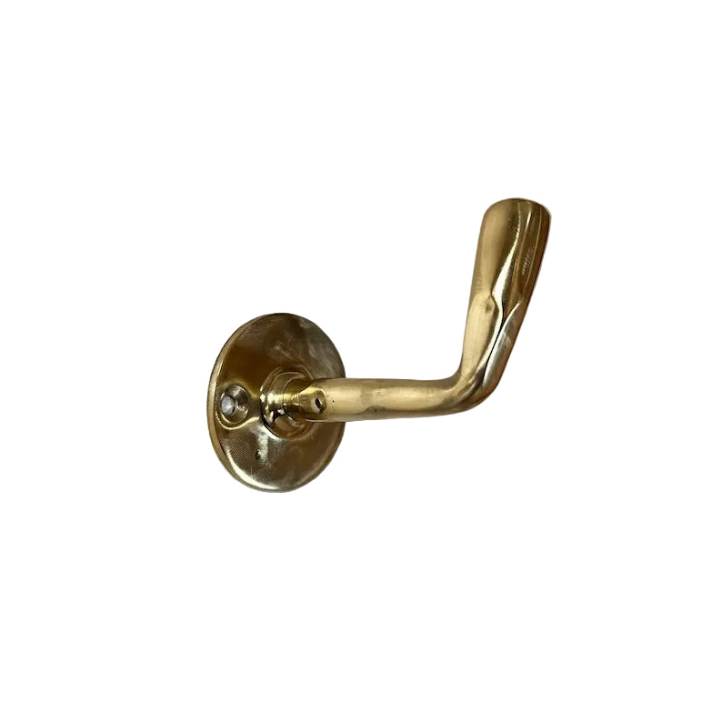 Handmade Unlacquered Brass Wall-Mounted Coat Hook