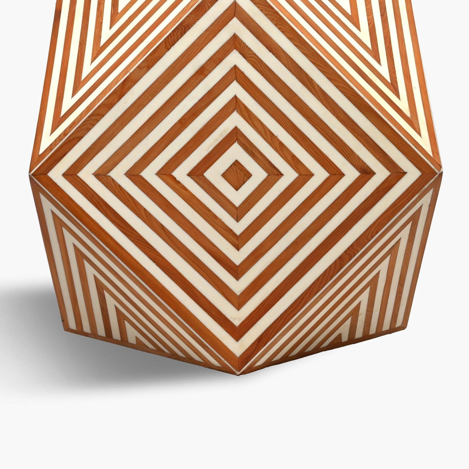 Handmade Hexagon Wood Side Table – 25