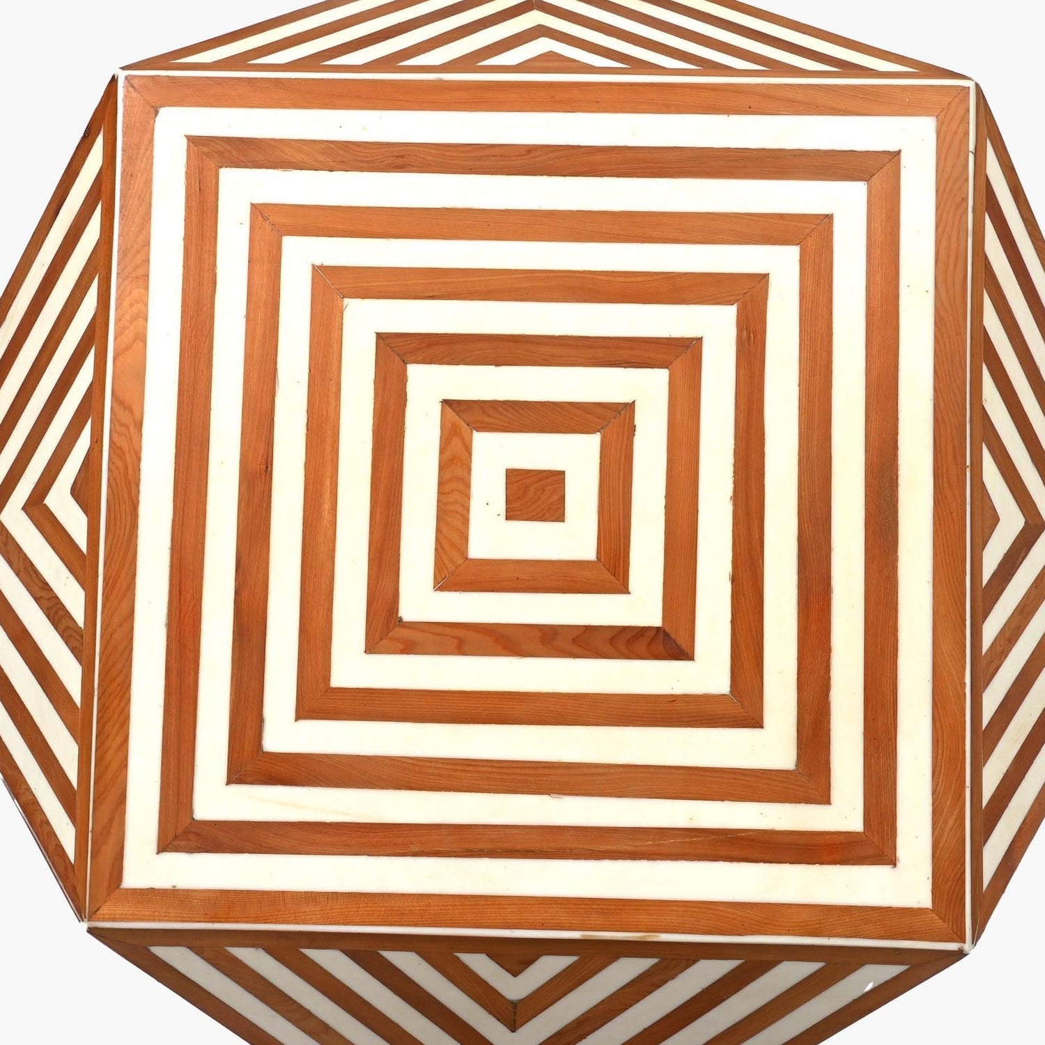 Handmade Hexagon Wood Side Table – 25