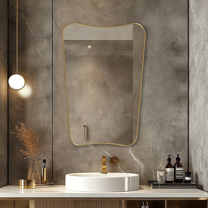 Italian Butterfly Brass Mirror | Aesthetic Wavy Vanity Decor