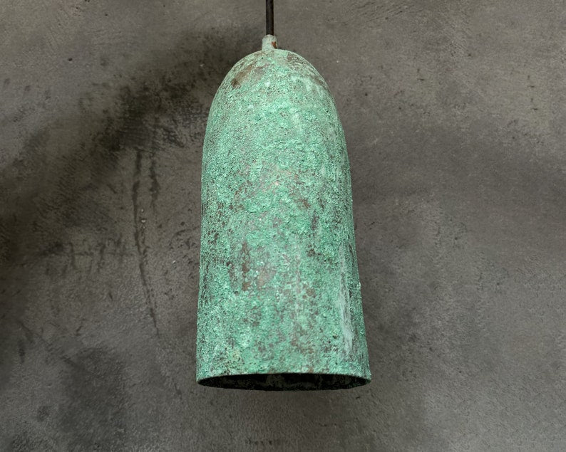 Set Of 3 Oxidized Copper Pendant  Farmhouse Lighting