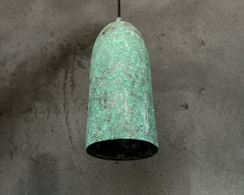 Set Of 3 Oxidized Copper Pendant  Farmhouse Lighting