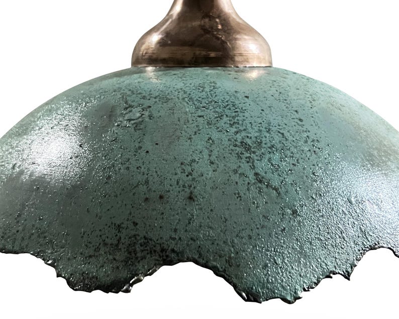 Green Kitchen Island Lighting, Green Patina Pendant Light