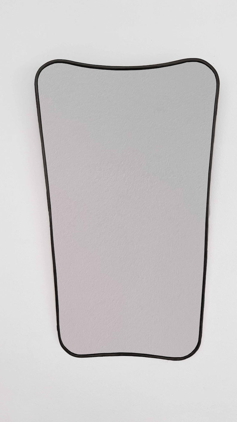 Italian Style Curved Brass Mirror | Handmade Wall Decor