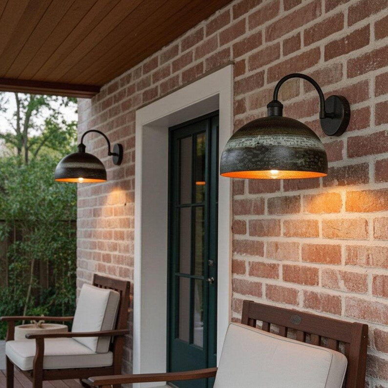Vintage Copper Wall Sconce – Rustic Dome Farmhouse Light Fixture