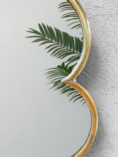 Varaudu Flower Brass Wall Mirror Moroccan Handmade Mirror 369099654 - Antique Brass Bathroom Mirror, Vanity Wall Decor
