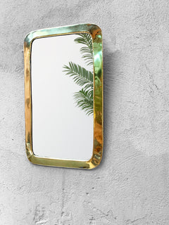 Varaudu Handmade Rectangle Mirrors Gold Brass Frame Mirror 369099657 - Antique Brass Bathroom Mirror, Vanity Wall Decor